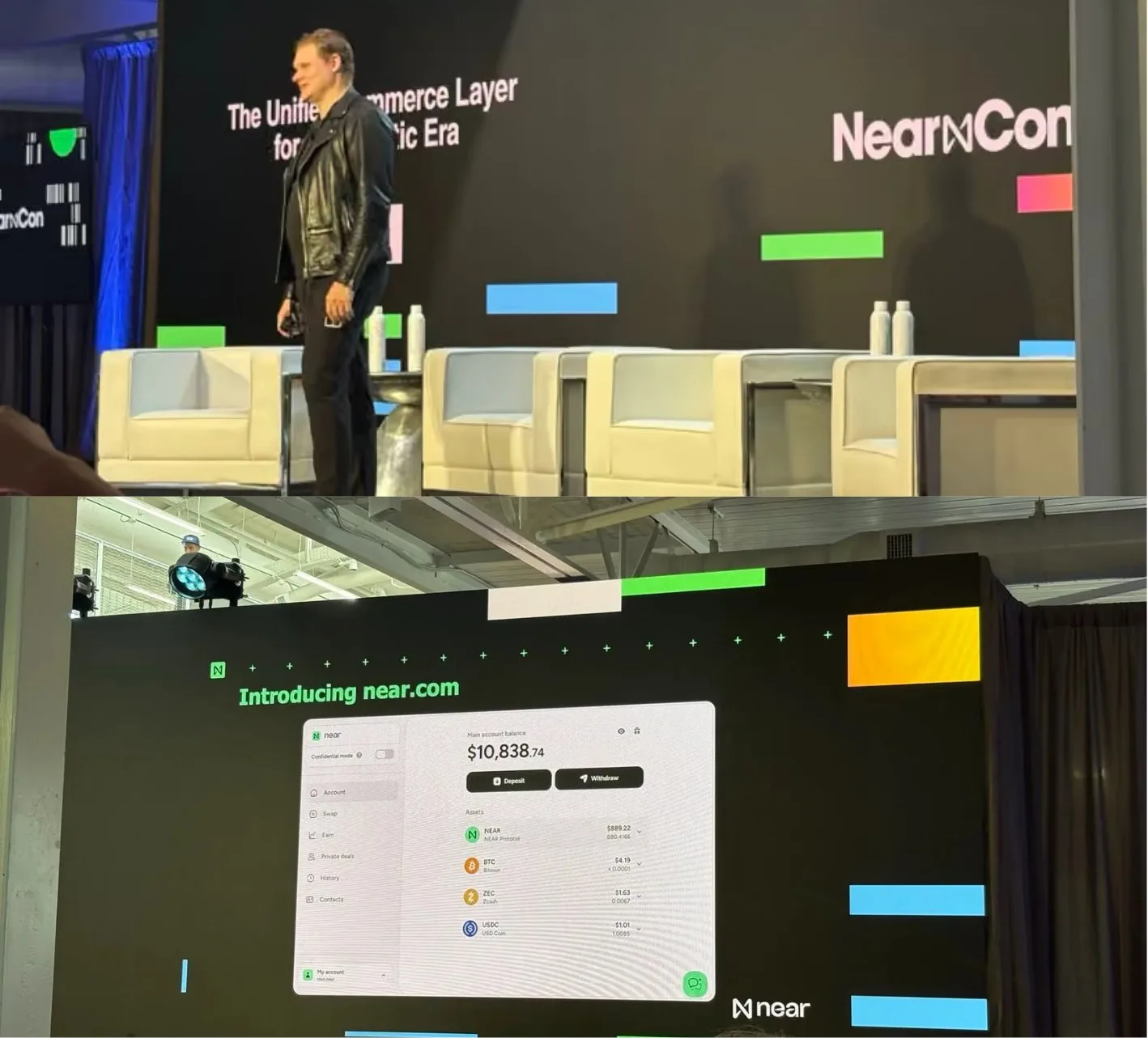illia polosukhin on stage at nearcon introducing near.com