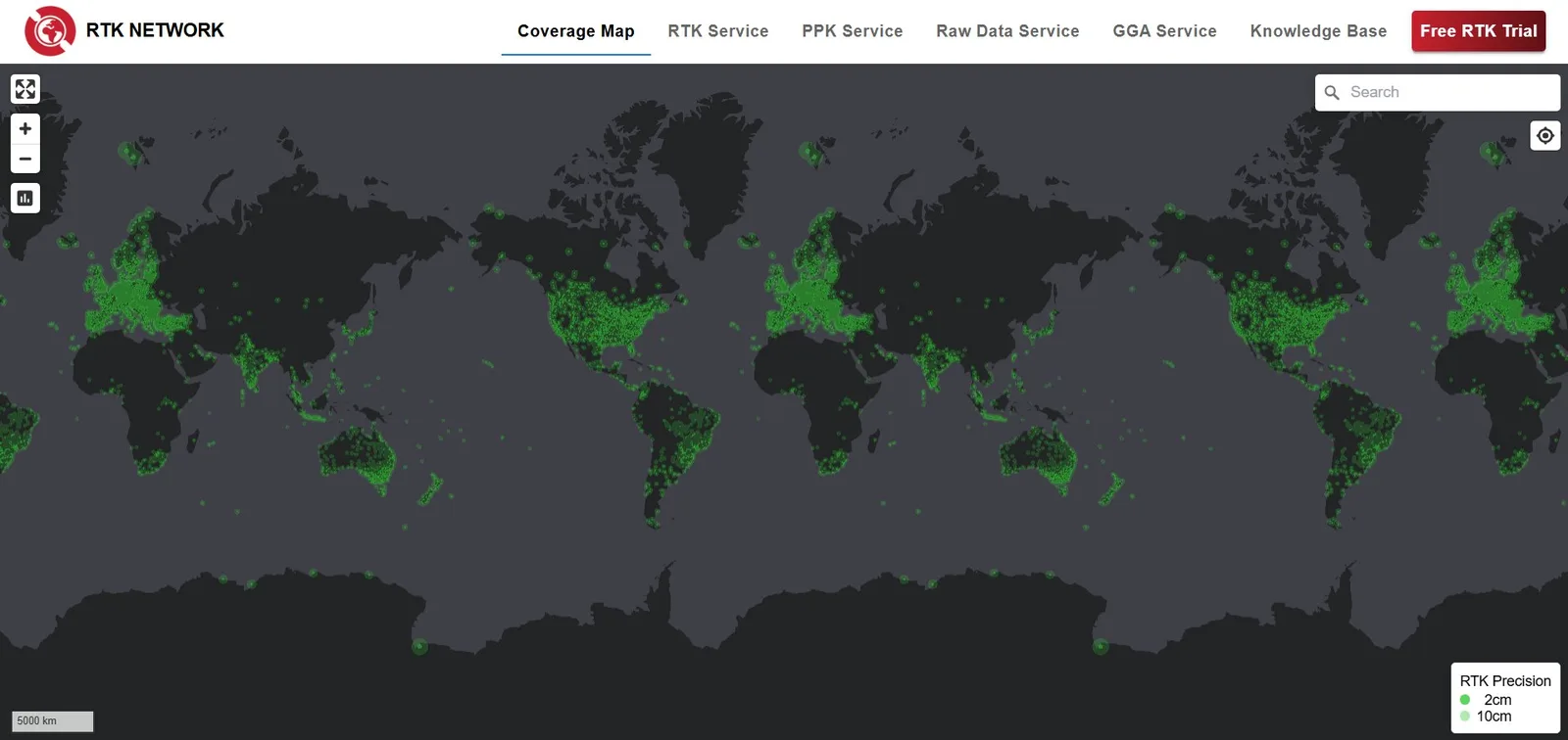 geodnet rtk network coverage map of base stations worldwide
