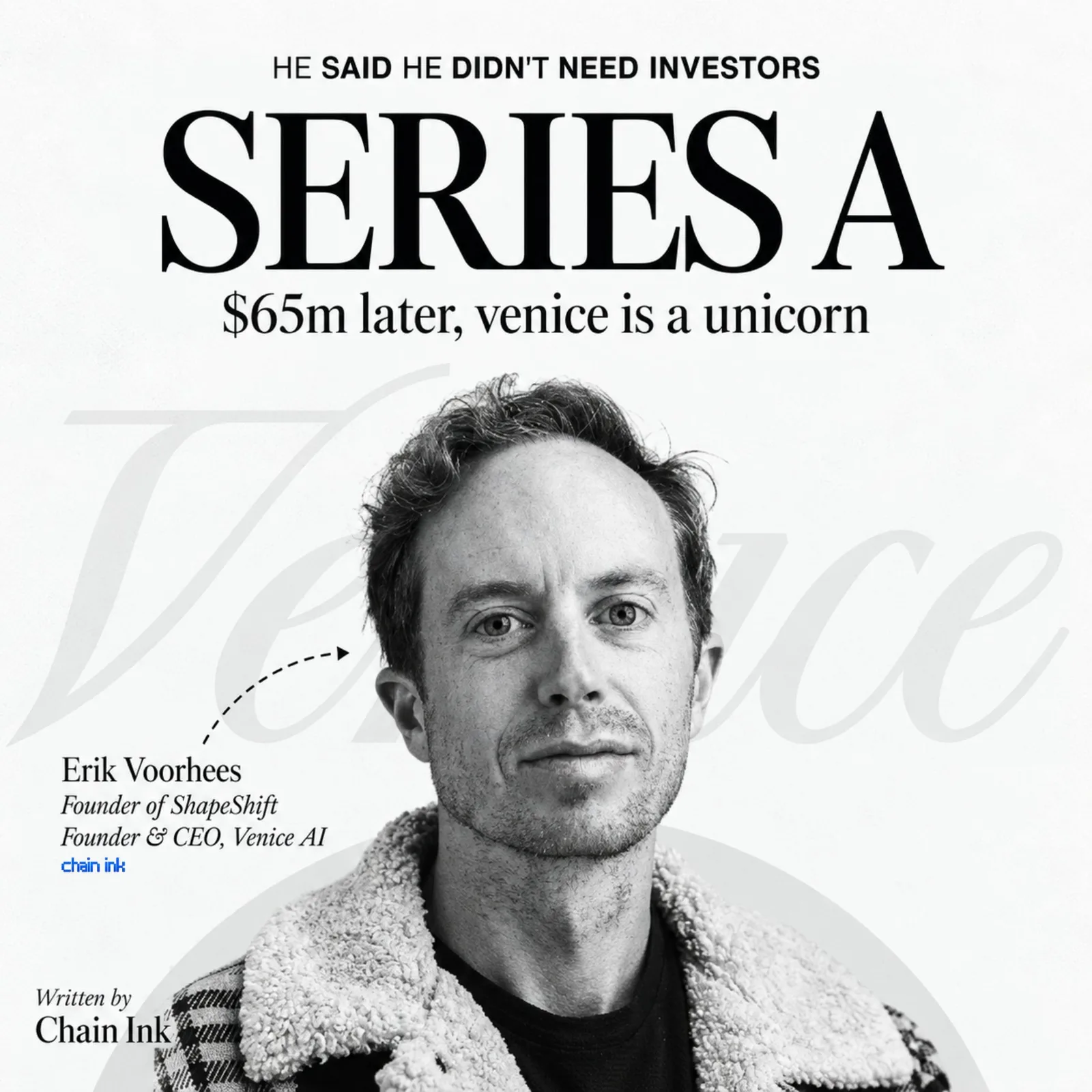 erik voorhees, founder of shapeshift and founder and ceo of venice ai